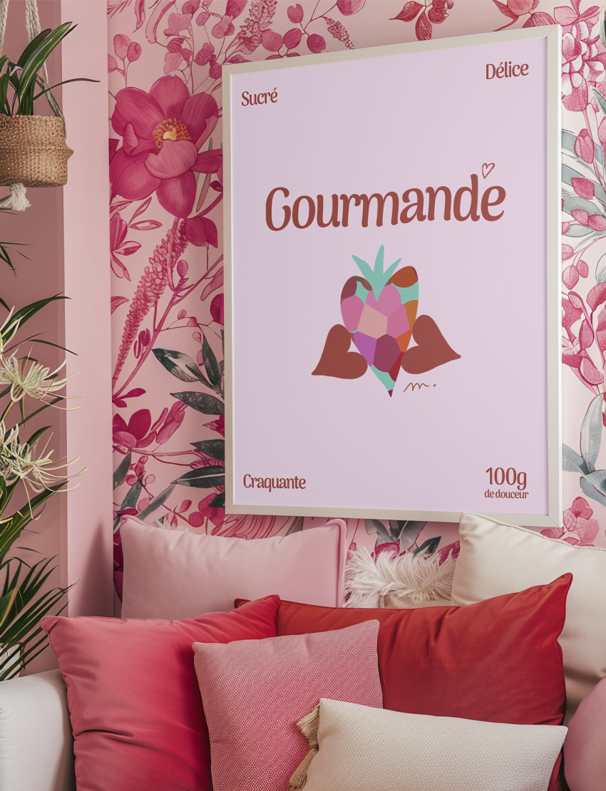 Affiche-rose-Gourmande-Marion-Tessier