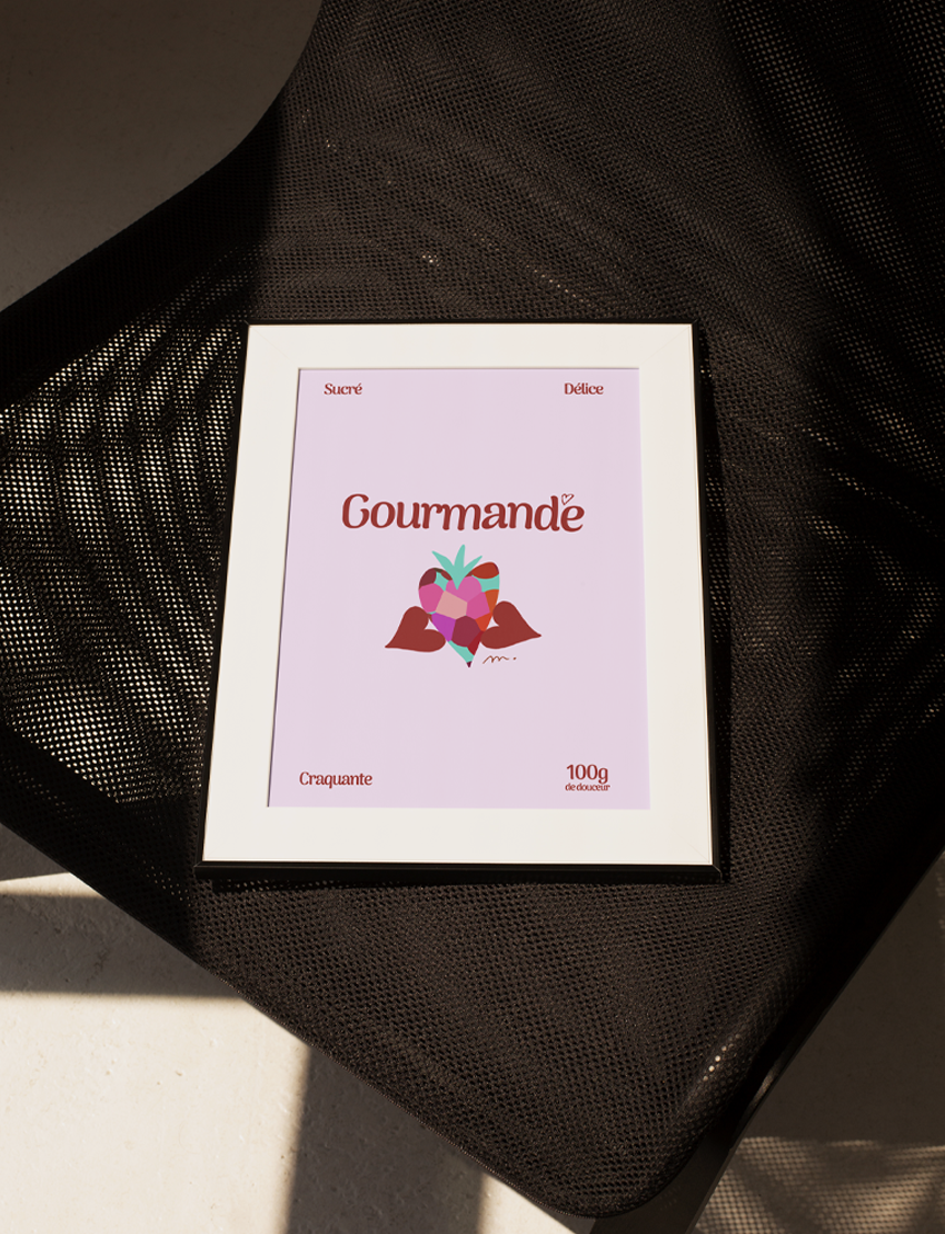 Affiche-rose-Gourmande-fraise